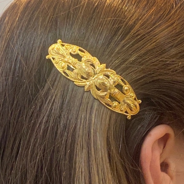 Barrette dorée Made in France cheveux femme coiffure