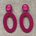 Boucles d’oreilles fushia Clips made in France