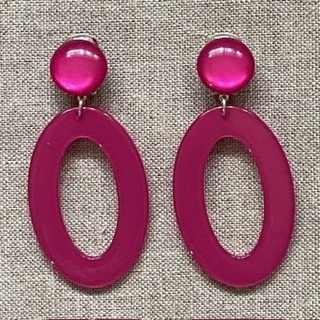 Boucles d’oreilles fushia Clips made in France