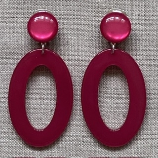 Boucles d’oreilles rose framboise made in France Clips