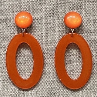 Boucle d’oreille orange Clips made in France