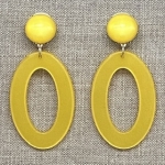Boucles d’oreilles Clips jaune résine made in France