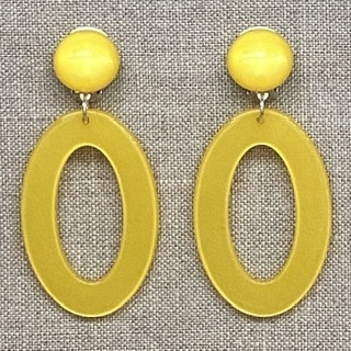 Boucles d’oreilles Clips jaune résine made in France