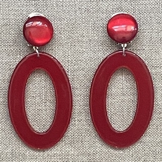 Boucles d’oreilles rouge foncé Clips made in France