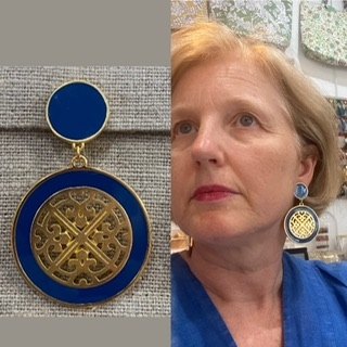 Boucles d’oreilles émail et dorée clips Made in France