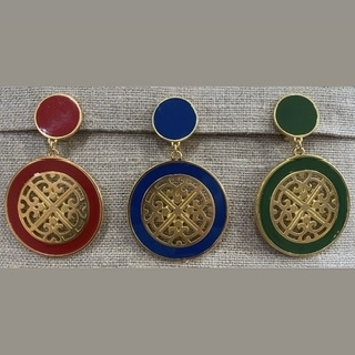 Boucles d’oreilles clip émail et dorée Made in France