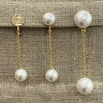 Boucles d’oreilles clips perles fines véritable et dorées pendantes Made in France