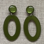 Boucles d’oreilles Clips vert sapin résine made in France