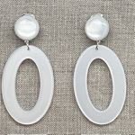 Boucles d’oreilles Clips blanc reine made in France