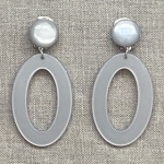 Boucles d’oreilles Clips résine gris made in France