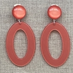 Boucles d’oreilles Clips corail made in France résine