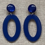 Boucles d’oreilles bleu de Prusse made in France résine Clips