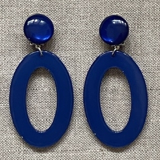 Boucles d’oreilles bleu de Prusse made in France résine Clips