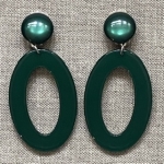 Boucles d’oreilles Clips vert sapin résine made in France