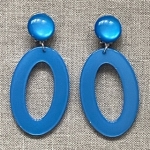 Boucles d’oreilles Clips résine bleu cobalt made in France