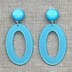 Boucles d’oreilles Clips turquoise résine made in France