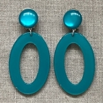 Boucles d’oreille paon Clips résine made in France