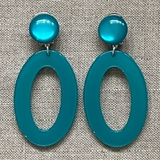 Boucles d’oreille paon Clips résine made in France