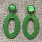 Boucles d’oreilles Clips vert vif résine made in France