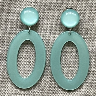 Boucles d’oreilles Clips céladon reine made in France