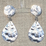 Boucles d’oreilles argenté martelées Made in France clips percées