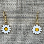 Boucles d’oreille pâquerettes émail Made in France fille femmes