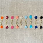 Boucles d’oreilles émail femme élégante couleur dorée Made in France