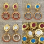 Boucles d’oreilles clips émail et dorée Made in France couleur femme