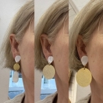 Boucles d’oreilles clip percées dorée et nacre Made in France