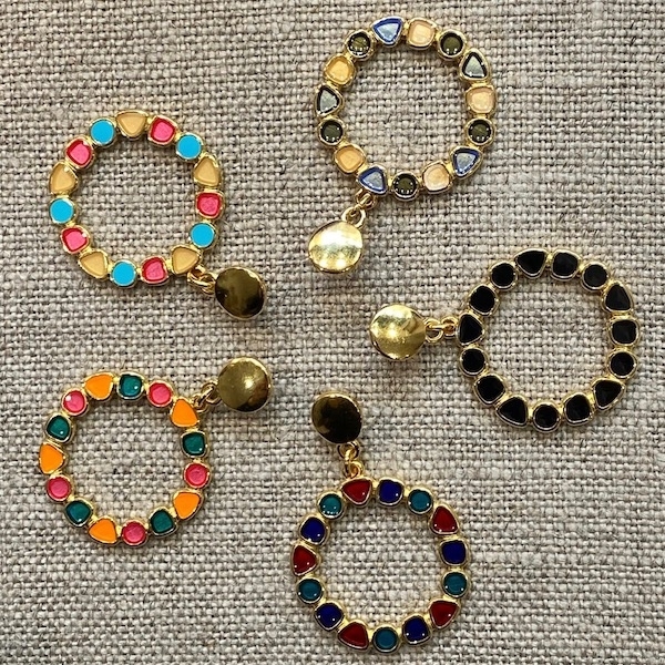 Boucles d’oreilles clips couleur émaillée Made in France