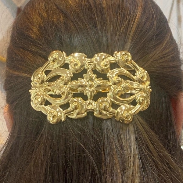 Barrette femme doré coiffure pince made in France