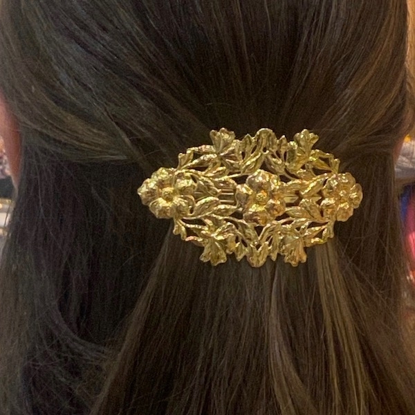 Barrette fleur femme doré coiffure pince made in France