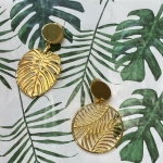 Boucle d’oreille clips feuilles Made in France dorée