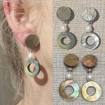 Boucle d’oreille nacre Made in France  clip