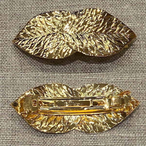 Barrette feuille dorée Made in France coiffure femme cheveux