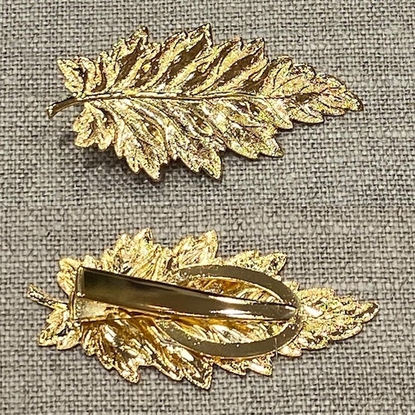 Pince feuille made en France dorée cheveux coiffure