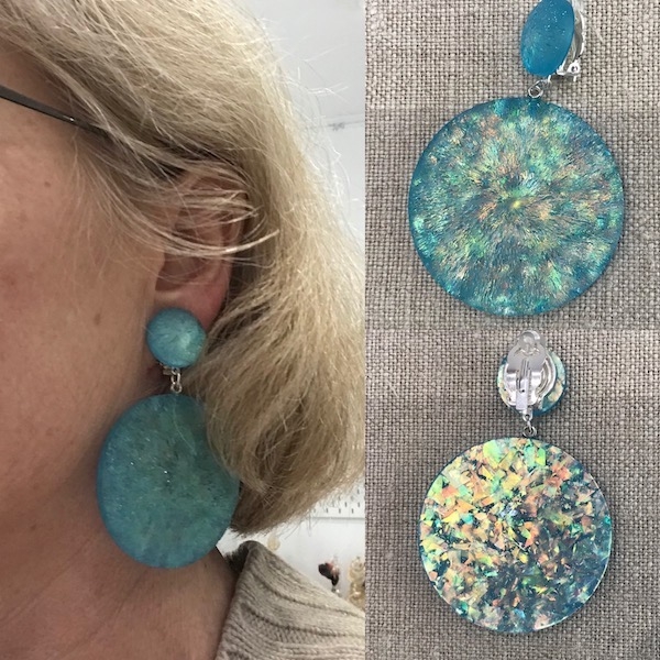 Boucles d’oreilles clip relief brillant Made in France qui