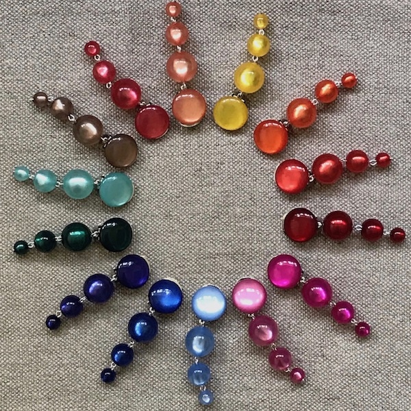 Boucles d’oreilles chute de perle résine couleur made in France