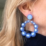 Boucles d’oreilles percées perles résine couleur