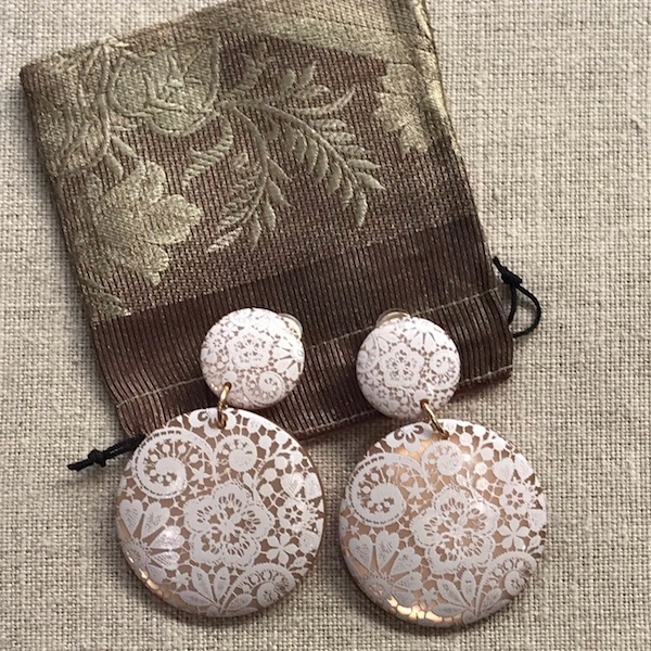 Boucles d’oreilles dentelles clip Made in France