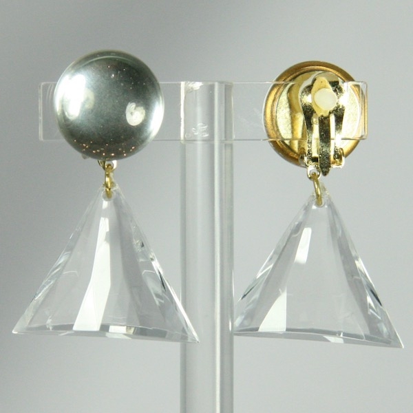 Boucles d’oreille clip verre cristal transparent Made in France