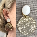 Boucles d’oreilles clip dorée nacre Made in France