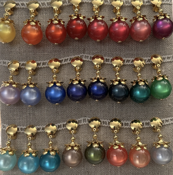 Boucles d’oreille clips résine Made in France percées