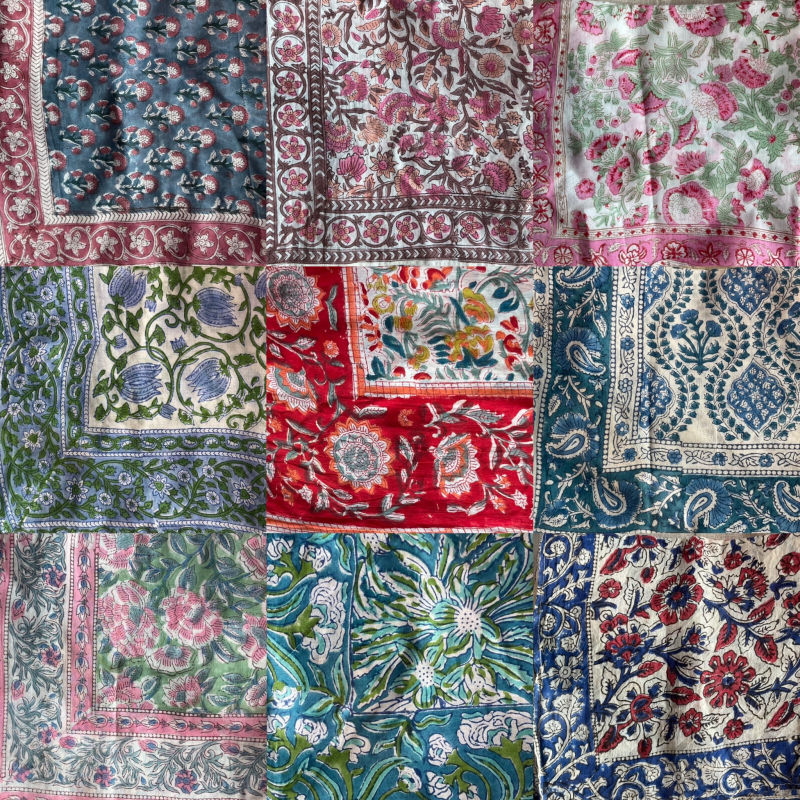 Panel de tissus indien pour les foulard carré