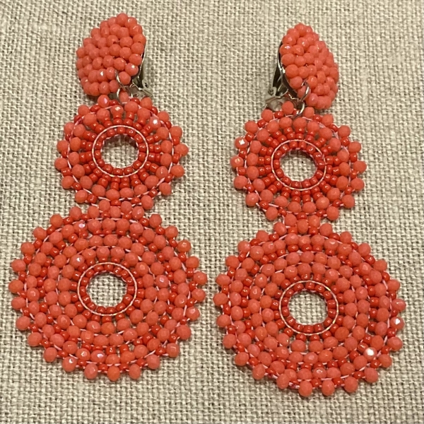 boucles d'oreilles clips couleurs