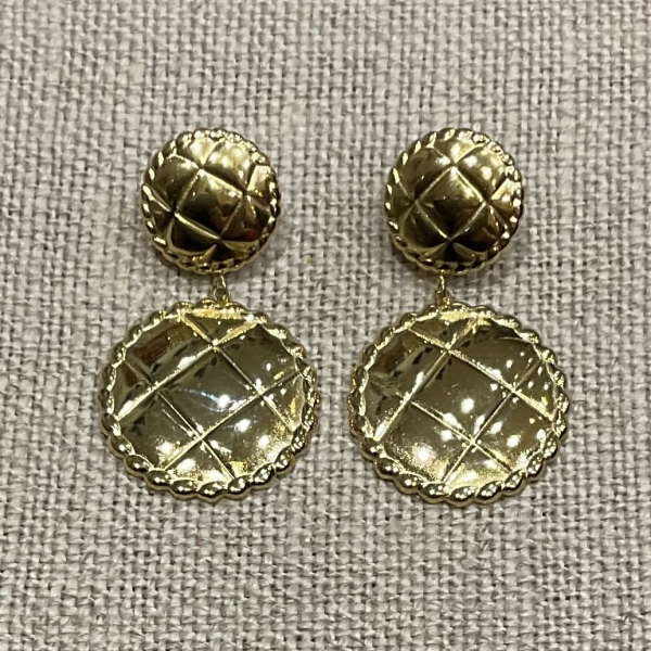 Boucles d'oreilles clips acier inoxydable doré