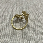 bague acier inoxydable ajustable feuille