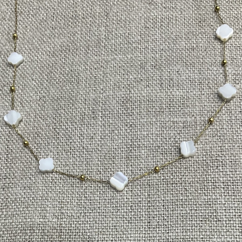collier acier inoxydable et nacre