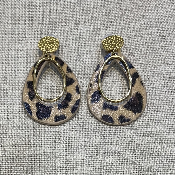boucles d'oreilles clips panthère léopard