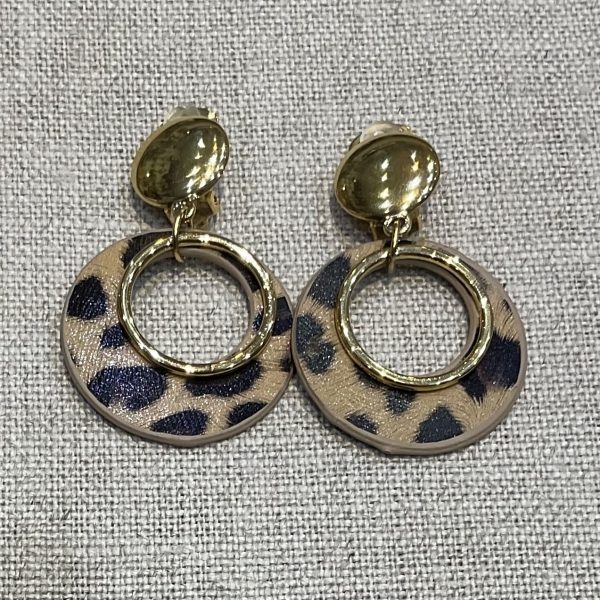 boucles d'oreilles clips panthère léopard